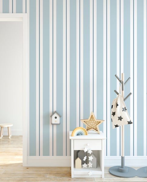 Sanders und Sanders Tapete Streifen Blau - 53 cm x 10 m - 640310