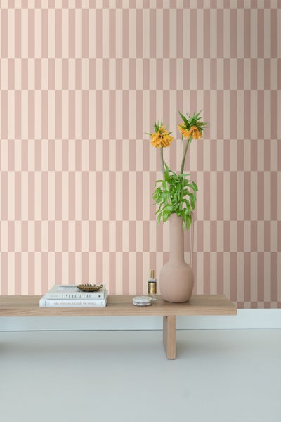 ESTAhome Tapete Streifen Altrosa - 50 x 900 cm - 131213