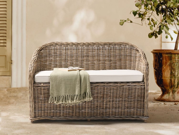 Gartensofa 2-Sitzer SUSUA Rattan Naturfarben
