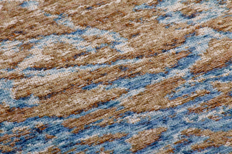 Flachflor Teppich Azura Blau / Beige Modern 155 x 230 cm