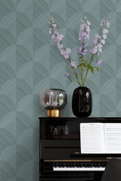 Origin Wallcoverings Tapete 3D Muster Graublau - 53 cm x 10.05 m - 347938