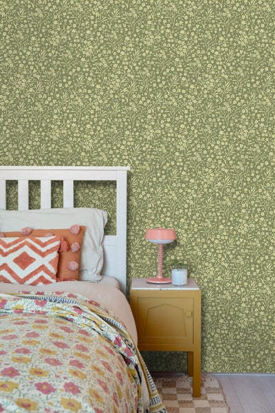 ESTAhome Tapete Blumen Grün - 50 x 900 cm - 131210
