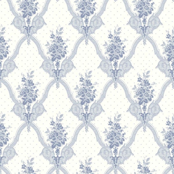 Duro Tapete Blumen Graublau - 53 cm x 10.05 m - 661188