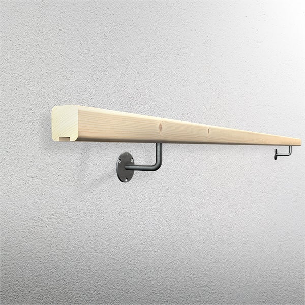 Claro – Wandhandlauf-Set aus Holz + Halterungen zur Befestigung