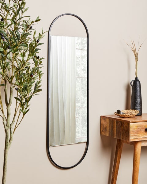 Wandspiegel VALLERY 40 cm 120 cm Metall Schwarz