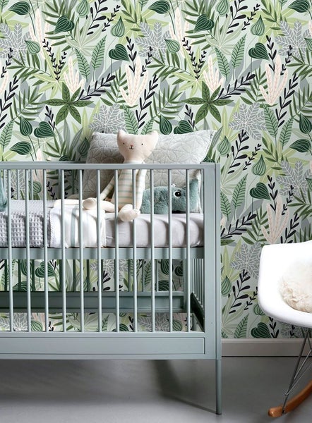 ESTAhome XXL-Vliestapete Blätter im skandinavischen Stil Mintgrün - 50 x 900 cm - 158894
