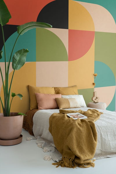 ESTAhome Fototapete Kreise im Bauhaus-Stil Multicolor - 250 x 279 cm - 159370