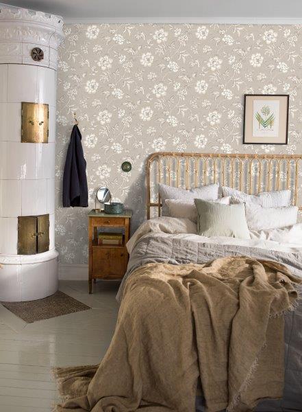 Borastapeter Tapete Blumen Beige - 53 cm x 10.05 m - 660411