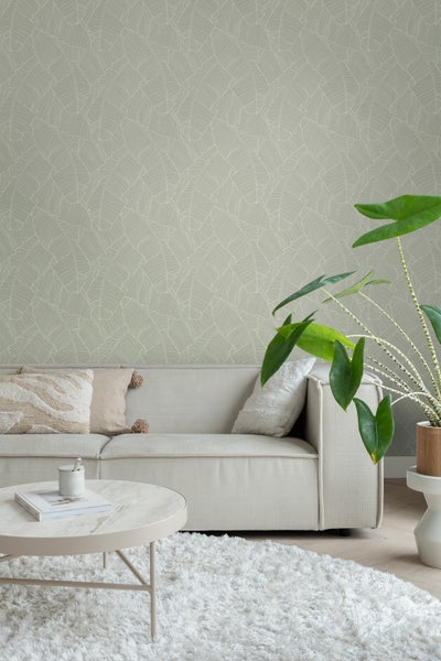 ESTAhome Tapete Blätter Mintgrün - 53 cm x 10.05 m - 130934
