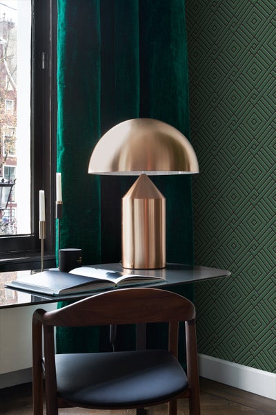 Origin Wallcoverings Tapete 3D grafisches Motiv Dunkelgrün - 50 x 900 cm - 347981