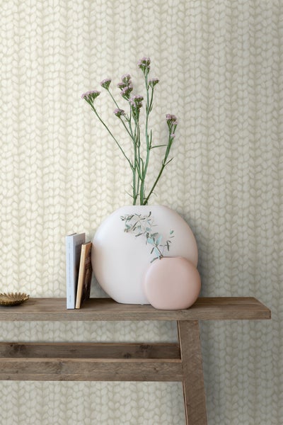 ESTAhome Tapete grob gestricktes Muster Beige - 53 cm x 10.05 m - 148342