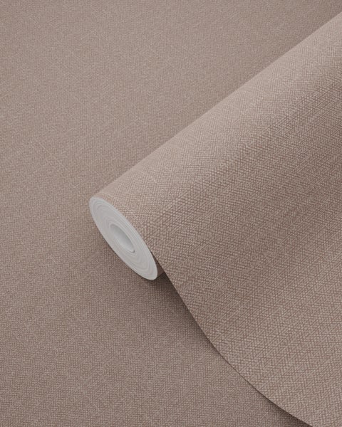 ESTAhome Tapete Leinen-Optik Altrosa - 53 cm x 10.05 m - 148743