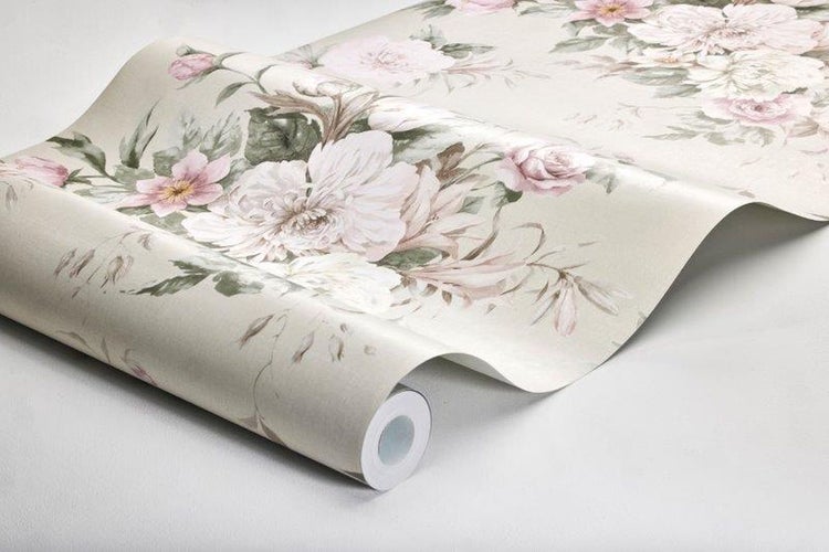 Borastapeter Tapete Blumenstillleben Grün - 53 cm x 10.05 m - 660259