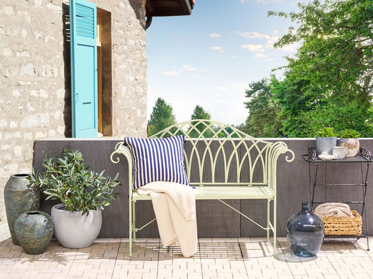 Gartenbank MILAZZO 130 cm Metall Hellgrün