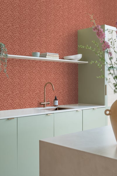 ESTAhome Tapete Blumen Terrakotta - 50 x 900 cm - 131671
