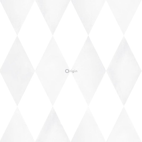 Origin Wallcoverings Tapete Karomuster Weiß und Hellgrau - 53 cm x 10.05 m - 337220