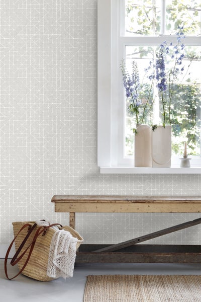 ESTAhome Tapete geometrische Formen Taupe - 53 cm x 10.05 m - 148349