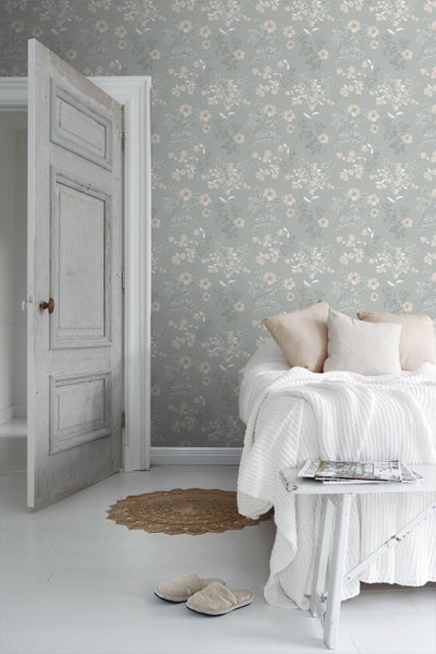 Borastapeter Tapete Blumen Grau - 53 cm x 10.05 m - 660438