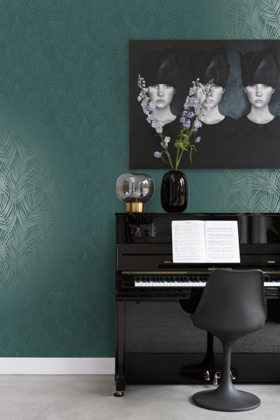 Origin Wallcoverings Tapete Palmenblätter Smaragdgrün - 53 cm x 10.05 m - 347710