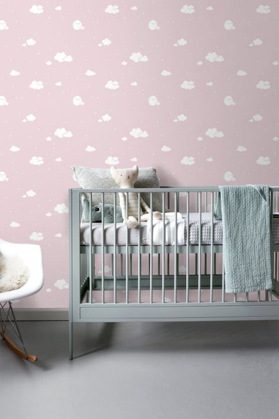 Sanders und Sanders Tapete kleine Wolken Rosa und Weiß - 53 cm x 10 m - 640558