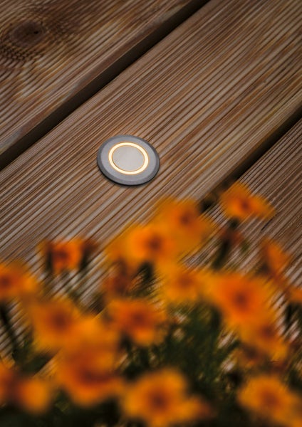 LED Bodeneinbauleuchte Goldlicht insektenfreundlich IP67 rund 50mm 2200K 2,2W 15lm 230V Alu Kunststoff, Metall