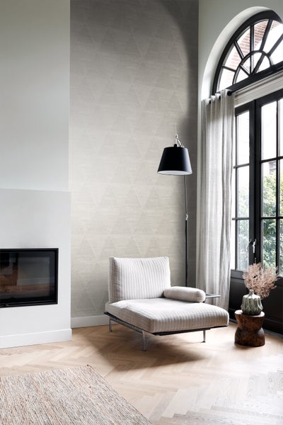 Origin Wallcoverings Tapete verwitterte Metalldreiecke Silber - 53 cm x 10.05 m - 347590
