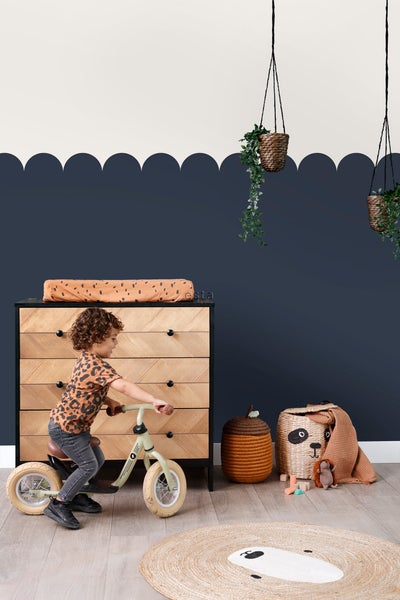 ESTAhome Fototapete halbhohe Wandverkleidung Dunkelblau - 100 x 279 cm - 159236