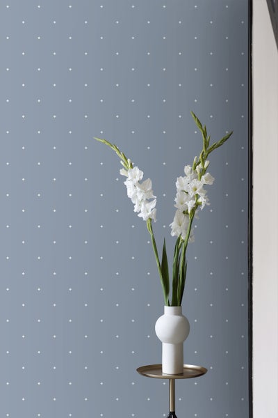 Sanders und Sanders Tapete Blumen Graublau und Weiß - 53 cm x 10 m - 640414