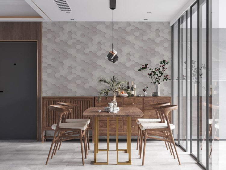 Nahaufnahme eines Teppichs mit floralem Muster