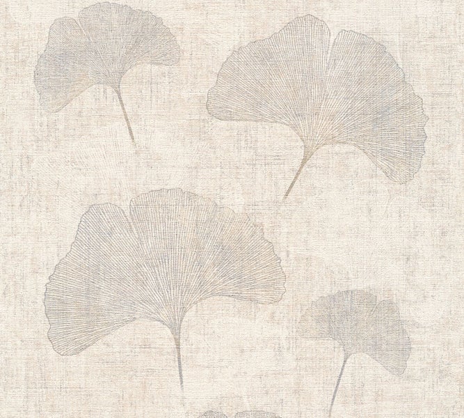 A.S. Création Tapete Ginkgoblätter Sandbeige - 53 cm x 10.05 m - AS-322653