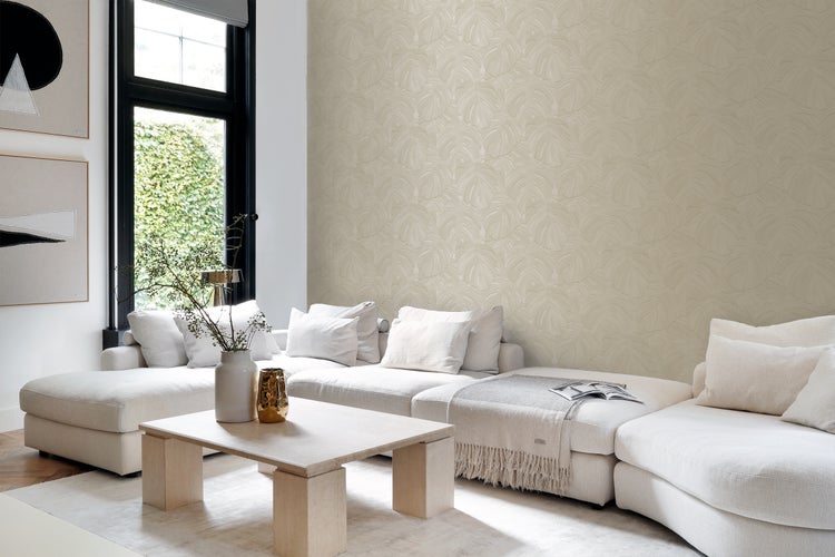 Origin Wallcoverings Tapete tropische Blätter Taupe - 53 cm x 10.05 m - 348024
