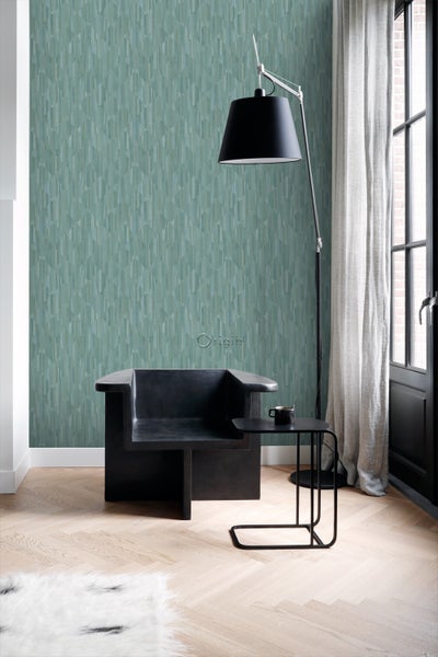Origin Wallcoverings Tapete 3D Holzoptik Blaugrün - 50 x 900 cm - 347869