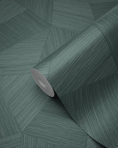 Origin Wallcoverings Tapete 3D-Muster Petrolgrün - 53 cm x 10.05 m - 347823