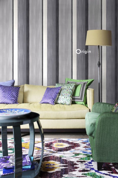 Origin Wallcoverings Tapete Streifen Schwarz und Grau - 53 cm x 10.05 m - 346932