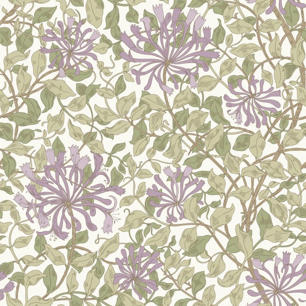 ESTAhome Tapete Blumen Grün und Lila - 50 x 900 cm - 131030
