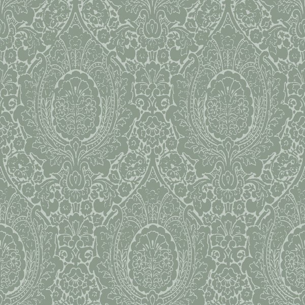 ESTAhome Tapete Ornamente Graugrün - 50 x 900 cm - 139633