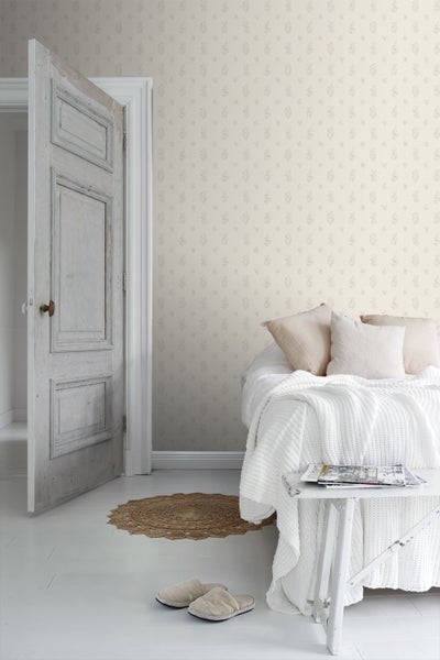 Borastapeter Tapete Blumen Hellbeige - 53 cm x 10.05 m - 660272
