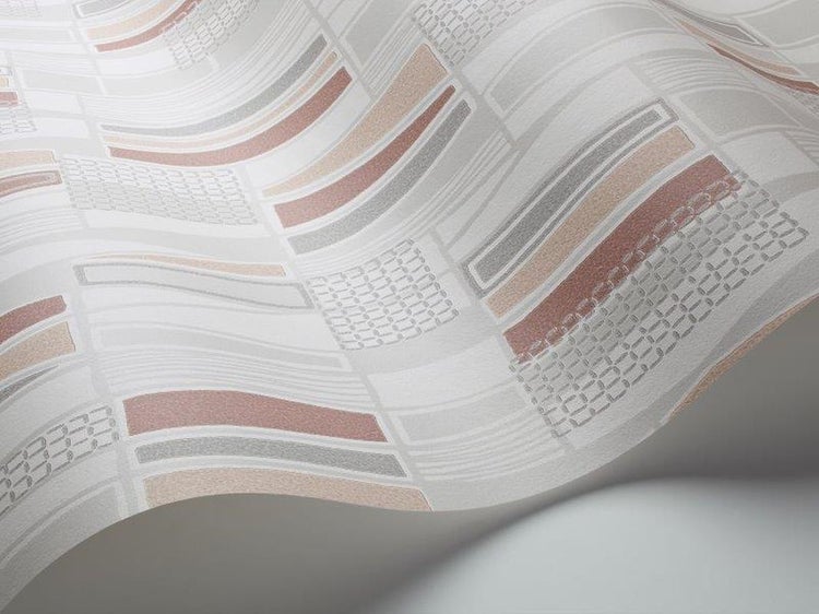 Borastapeter Tapete geometrisches Motiv Grau und Terrakotta - 53 cm x 10.05 m - 660037