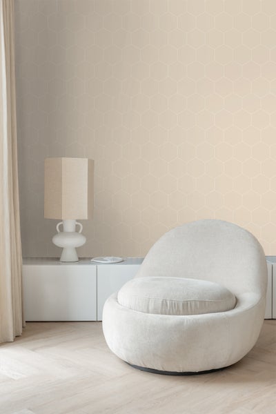 ESTAhome Tapete Wabenmuster Beige - 53 cm x 10.05 m - 139552