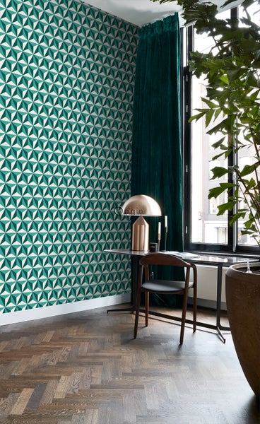 Origin Wallcoverings Tapete 3D-Muster Smaragdgrün - 53 cm x 10.05 m - 347448