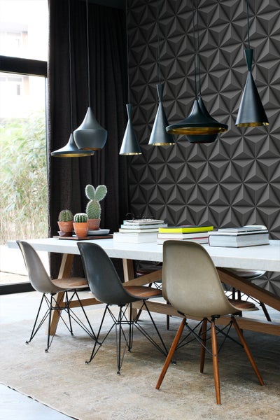 Origin Wallcoverings Tapete 3D-Muster Dunkelgrau - 53 cm x 10.05 m - 347816