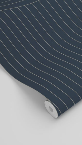 ESTAhome Tapete grafische Linien Dunkelblau - 50 x 900 cm - 139923