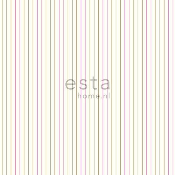 ESTAhome Tapete Streifen Babyrosa - 53 cm x 10.05 m - 137304