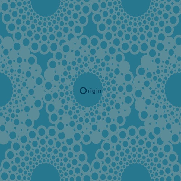Origin Wallcoverings Tapete grafische Form Petrolblau - 53 cm x 10.05 m - 345936