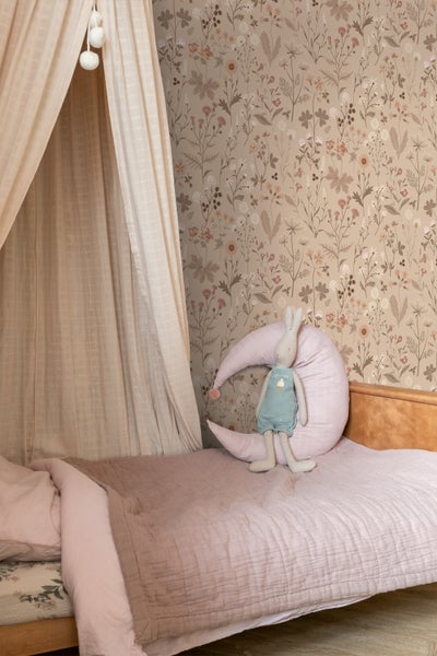 ESTAhome Tapete Feldblumen Sandbeige - 53 cm x 10.05 m - 139840
