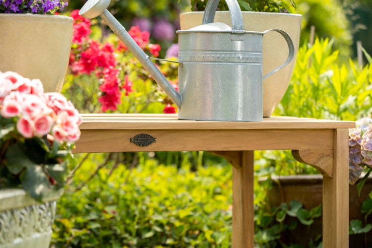 Teak Gartenbank ohne Lehnen Massivholz 120 cm wetterfest