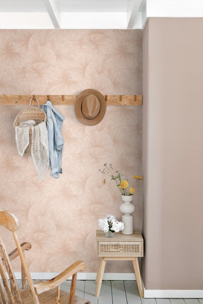 ESTAhome Tapete 3D Muster Blätter Altrosa - 53 cm x 10.05 m - 131397