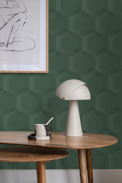 Origin Wallcoverings Tapete 3D Wabenmuster Dunkelgrün - 53 cm x 10.05 m - 348021