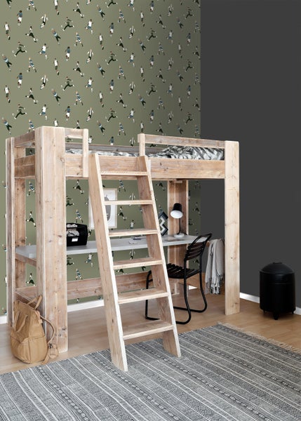 ESTAhome Tapete Fußballspieler Dunkelgrün - 50 x 900 cm - 131554