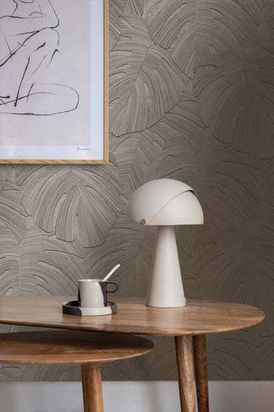 Origin Wallcoverings Tapete tropische Blätter Beigebraun - 53 cm x 10.05 m - 348026